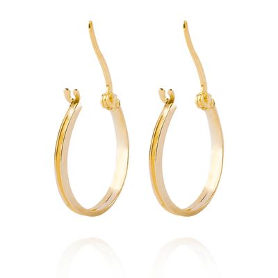 Imagen 2 del producto Aros de Oro 18kt Argollas de Bitono Biselada