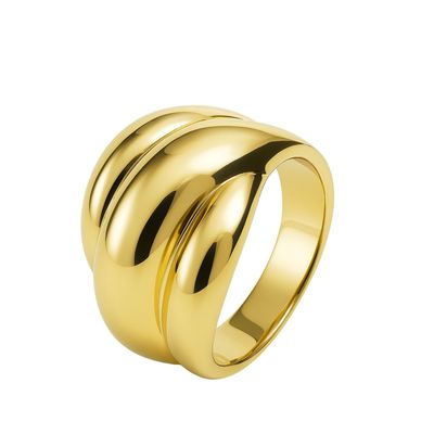 Anillo Revestido en Oro 18kt Triple Liso