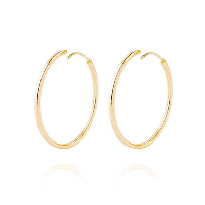 Imagen 2 del producto Aros de Oro 18kt Argollas Lisa tipo Tubulares