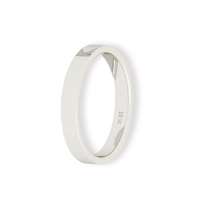 Imagen 1 del producto Argolla Matrimonio de Oro Blanco 18kt Tubo Ferrada de 3,5mm