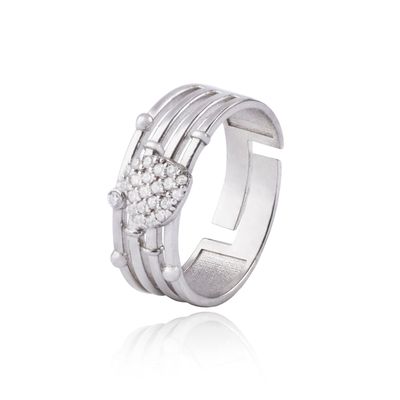 Imagen 1 del producto Anillo de Plata Esterlina 925 Corazón y Líneas