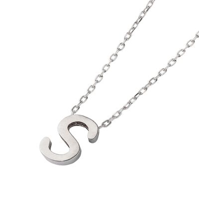 Collar de Plata Esterlina 925 Letra S