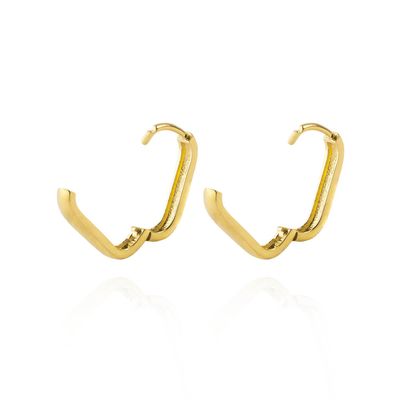 Imagen 2 del producto Aros de Oro 18kt Argollas Grande Recta