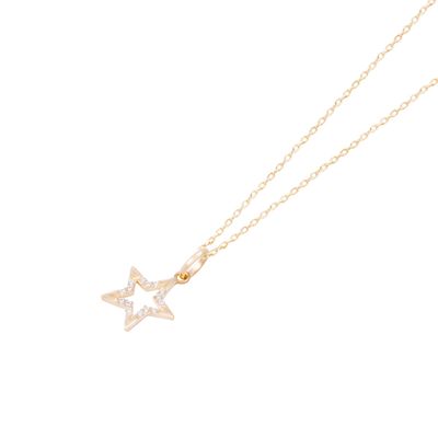 Imagen 2 del producto Colgante Oro Amarillo 18kt Estrella y Circonitas Engastadas