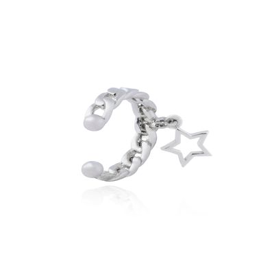 Imagen 2 del producto Aro Piercing Plata Esterlina 925 Estrella Encadenada