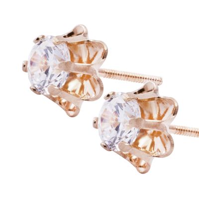 Imagen 2 del producto Aros Oro Miel de 18kt Circonita