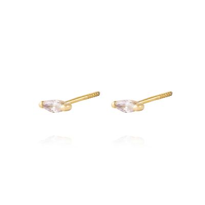 Imagen 2 del producto Aros de Oro 18kt Pepita de Circon 4mm
