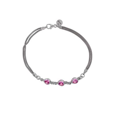 Imagen 2 del producto Pulsera de Plata Esterlina 925 Triple Rosa Francia