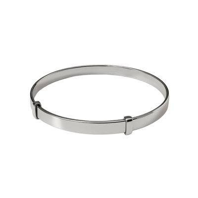 Pulsera de Plata Esterlina 925 Esclava Cerrada Ajustable