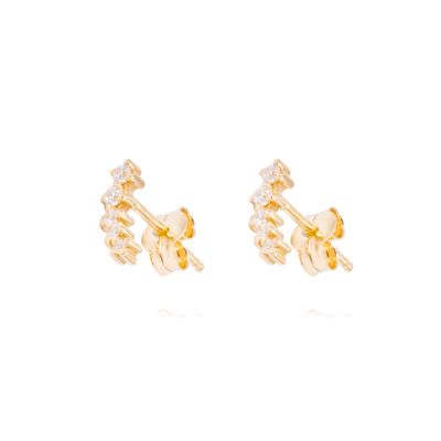 Imagen 2 del producto Aros Oro Amarillo 18kt Escalonados 5 Circonitas