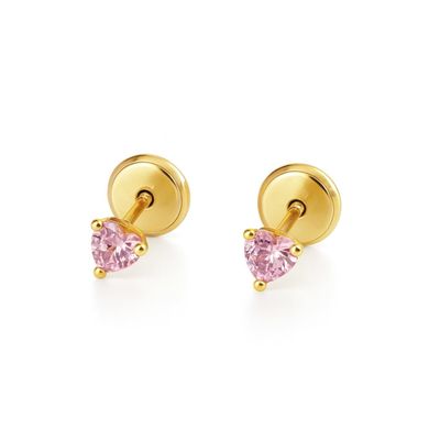 Imagen 1 del producto Aros de Oro 18kt Cozarón Circonita Rosa Francia