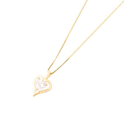 Imagen 2 del producto Colgante de Oro 18kt Corazón Triple Circonita