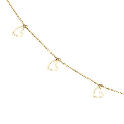 Imagen 2 del producto Pulsera Oro Amarillo 18kt Corazones Colgantes