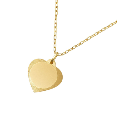 Imagen 2 del producto Colgante Oro Miel 18kt Placa Corazón BordeTallado