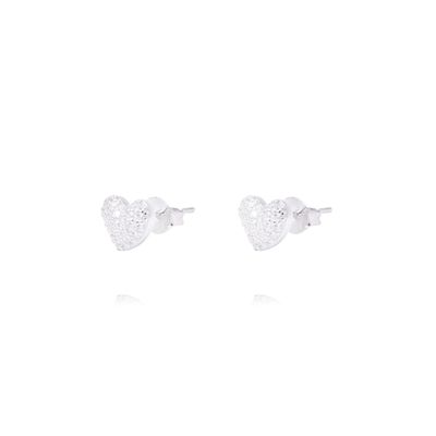 Imagen 2 del producto Aros Plata Esterlina 925 Corazones con Relieve
