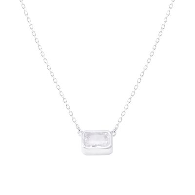 Imagen 2 del producto Collar de Plata Esterlina 925 Rectángulo Circón