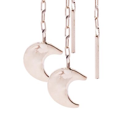 Imagen 2 del producto Aros Oro Miel de 18kt  Cadena Luna