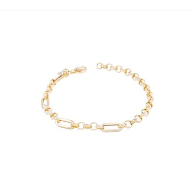 Pulsera de Oro 18kt Rolo y eslabones