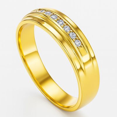 Imagen 2 del producto Anillo Oro Amarillo 18Kt Medio Cintillo Circonitas