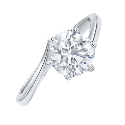 Imagen 2 del producto Anillo Oro Blanco 18kt Circonita Central 8MM 4 grifas