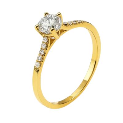 Imagen 2 del producto Anillo Oro Amarillo 18kt Circonita Central 5MM cuatro grifas