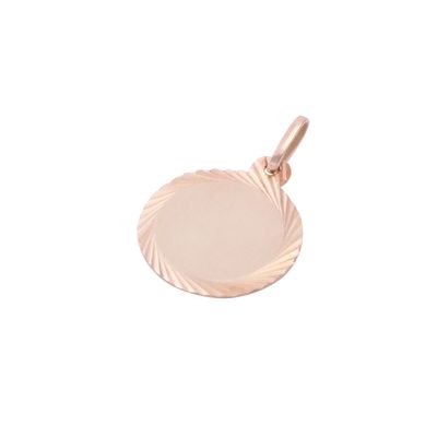 Colgante Oro Miel 18kt Disco Labrado 16mm