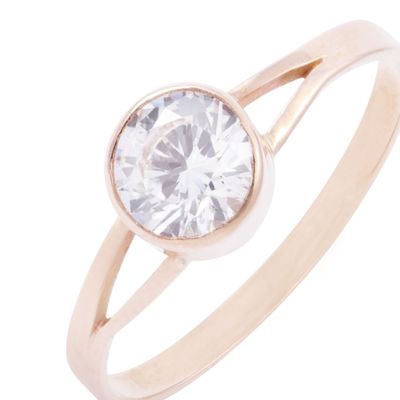 Imagen 2 del producto Anillo Oro Miel 18kt Moderno Circón 6mm