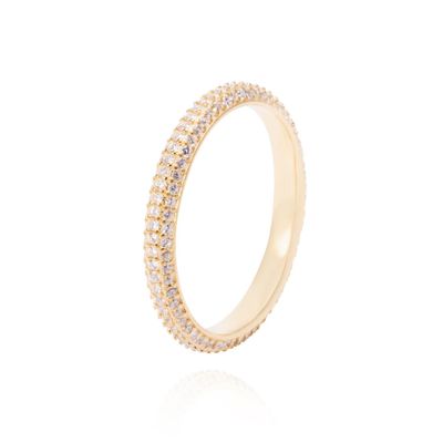 Anillo Revestido en Oro 18kt Sin Fin con Circones
