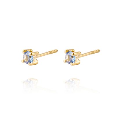 Imagen 2 del producto Aros de Oro 18kt Aros Agua  Marina 3mm
