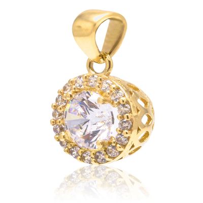 Imagen 2 del producto Colgante de Oro 18kt Circulo Circon