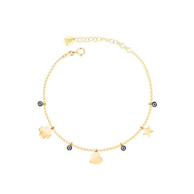 Imagen 2 del producto Pulsera de Plata Esterlina 925 Ojo Turco Revestido en Oro 18kt