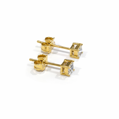 Imagen 2 del producto Aros Oro Amarillo 18kt Circonita Prince 3x3MM