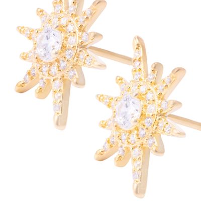 Imagen 2 del producto Aros Revestidos en Oro 18kt Estrella Fugaz Circonita