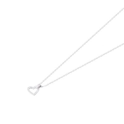 Collar de Plata Esterlina 925 Corazón Brillante con Circón