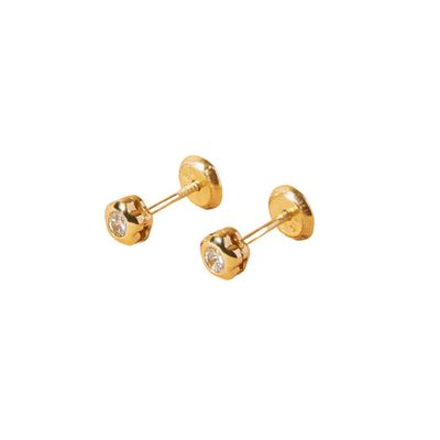 Imagen 2 del producto Aros de Oro 14kt Flor Circon