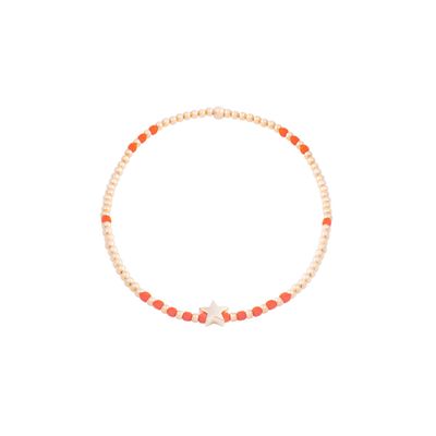 Pulsera de Plata Esterlina 925 Estrella naranja Bañado en Oro 14kt