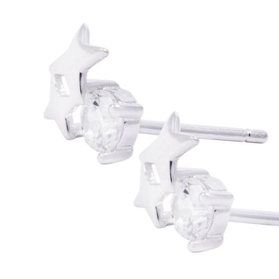 Imagen 2 del producto Aros de Plata Esterlina Estrellas con Circonita