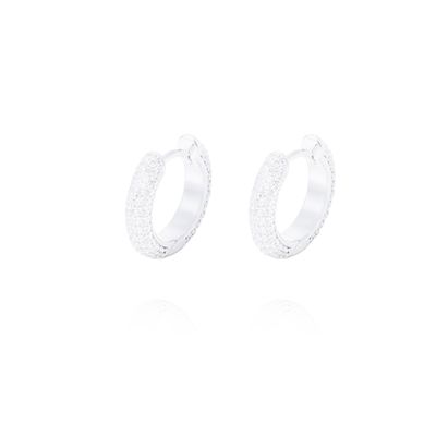 Aros de Plata Esterlina Argollas Brillante Circón