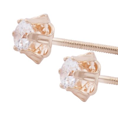 Imagen 2 del producto Aros en Oro Miel 18kt Circón 4mm