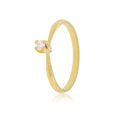 Anillo Compromiso Oro Amarillo 18kt Niza 1x10ptos Diamante