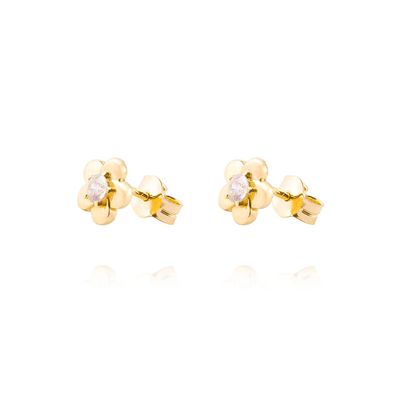 Aros de Oro 18kt Modelo Flor.