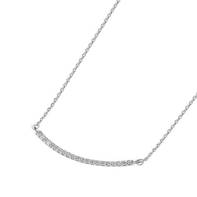 Collar de Oro Blanco 18kt con Diamantes 5pts Corte Brillante