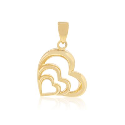 Colgante de Oro 18kt Triple Corazon