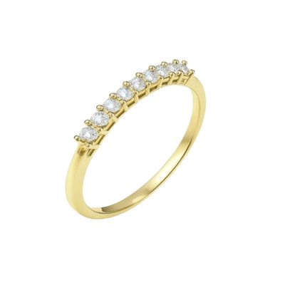 Imagen 2 del producto Anillo Oro Amarillo 14kt Nueve Circonitas 2MM