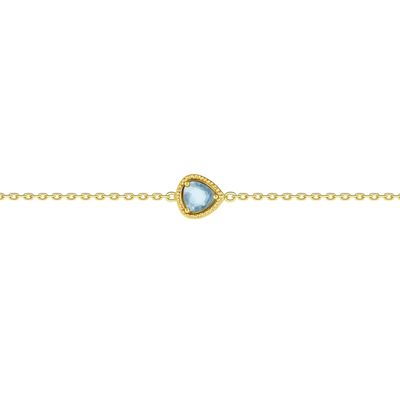Imagen 2 del producto Pulsera Oro Amarillo 18kt Corazón Aguamarina