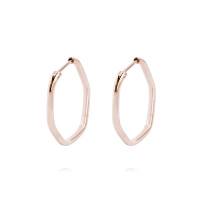 Aros Oro Miel de 18kt  Exagonal