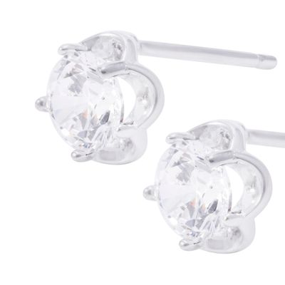 Imagen 2 del producto Aros Revestidos en Oro 18kt Solitario con Circonita Grifas