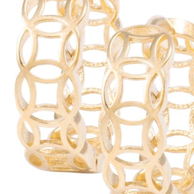 Imagen 2 del producto Aros de Oro 18Kt Argolla Filigrama Pequeña