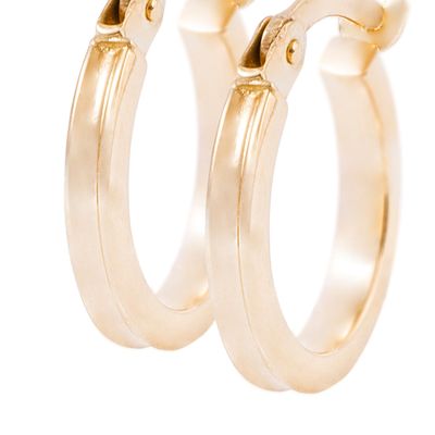 Imagen 2 del producto Aros de Oro 18kt Argollas Tipo Biselada de 5mm
