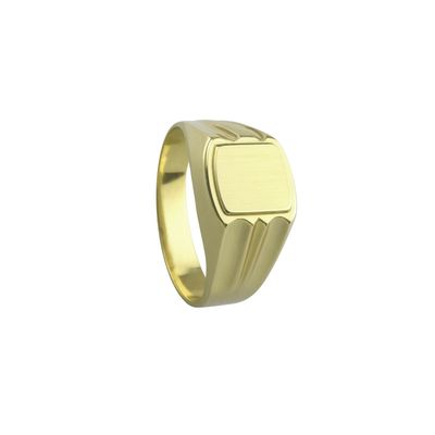 Imagen 2 del producto Anillo Oro 18kt Sello Cuadrado Ranurado
